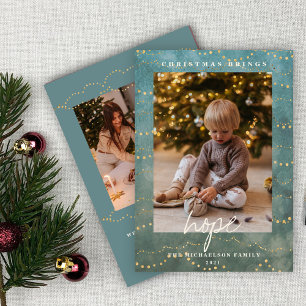 Cartes Pour Fêtes Annuelles Golden Lights Bokeh Christmas Photo Holiday Card
