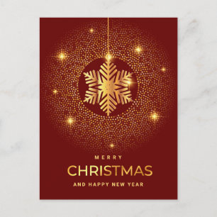 Cartes Pour Fêtes Annuelles Golden Red Christmas Ornament Salutation d'entrepr