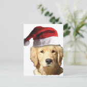 Cartes Pour Fêtes Annuelles Golden Retriever À Santa Hat (Debout devant)