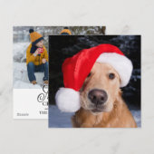Cartes Pour Fêtes Annuelles Golden Retriever à Santa Hat (Devant / Derrière)