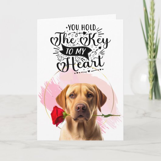 Cartes Pour Fêtes Annuelles Golden Retriever adore Custom Valentine's Day (Devant)
