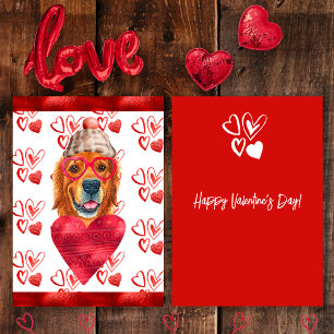 Cartes Pour Fêtes Annuelles Golden Retriever Amoureux des chiens Valentine Cad