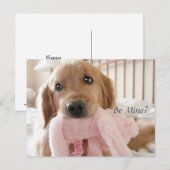 Cartes Pour Fêtes Annuelles Golden Retriever Be Mine Saint Valentin (Devant / Derrière)