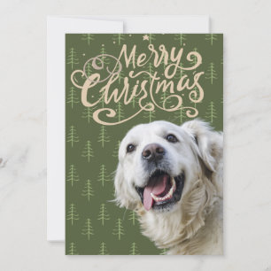 Cartes Pour Fêtes Annuelles Golden Retriever Chien souriant Joyeux Noël
