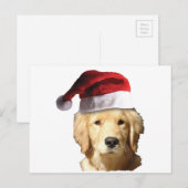 Cartes Pour Fêtes Annuelles Golden Retriever de Noël (Devant / Derrière)