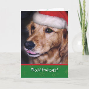 Cartes Pour Fêtes Annuelles Golden Retriever - Fruitcake de Noël amusant