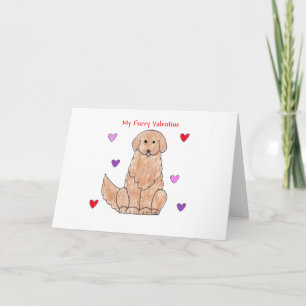 Cartes Pour Fêtes Annuelles Golden Retriever Furry Valentine