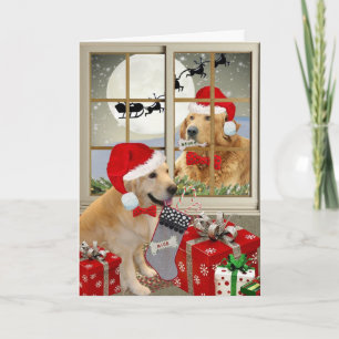 Cartes Pour Fêtes Annuelles Golden Retriever "Naughty Or Nice" Christmas Cards
