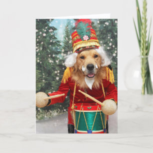 Cartes Pour Fêtes Annuelles Golden Retriever Noël Fête du Tambourinaire