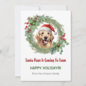 Cartes Pour Fêtes Annuelles Golden Retriever Père Noël Cute Drôle Noël (Devant)