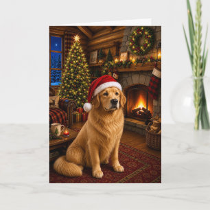 Cartes Pour Fêtes Annuelles Golden Retriever Vacances 