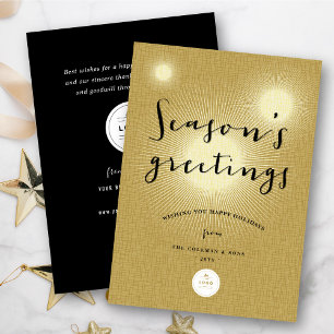 Cartes Pour Fêtes Annuelles Golden Shine Bonnes Fêtes Moderne
