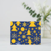 Cartes Pour Fêtes Annuelles Golden Snowflakes et Trees Festive Card (Debout devant)