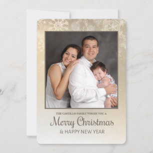 Cartes Pour Fêtes Annuelles Golden Snowflakes Photo Holiday Card