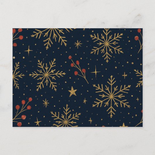 Cartes Pour Fêtes Annuelles Golden Winter Glow Pattern | Holiday (Devant)