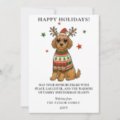 Cartes Pour Fêtes Annuelles Goldendoodle Dog Ugly Sweater Christmas (Devant)