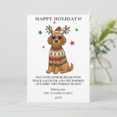 Cartes Pour Fêtes Annuelles Goldendoodle Dog Ugly Sweater Christmas (Debout devant)