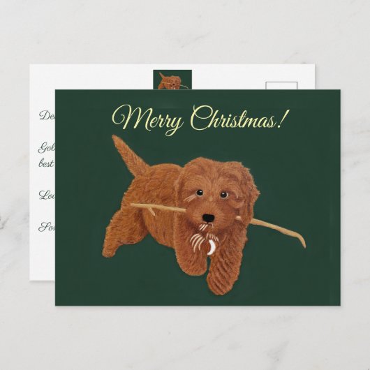 Cartes Pour Fêtes Annuelles Goldie Doodle (Devant / Derrière)