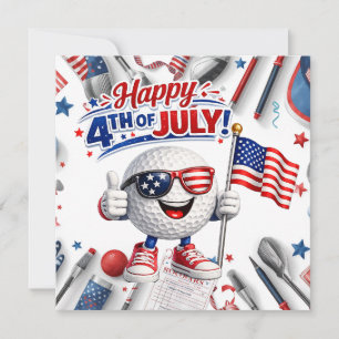 Cartes Pour Fêtes Annuelles Golf 4 juillet Jour de l'Indépendance