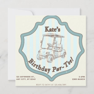 Cartes Pour Fêtes Annuelles Golf à thème fête d'anniversaire