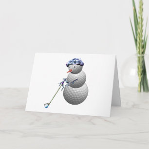 Cartes Pour Fêtes Annuelles Golf Ball Snowman Noël