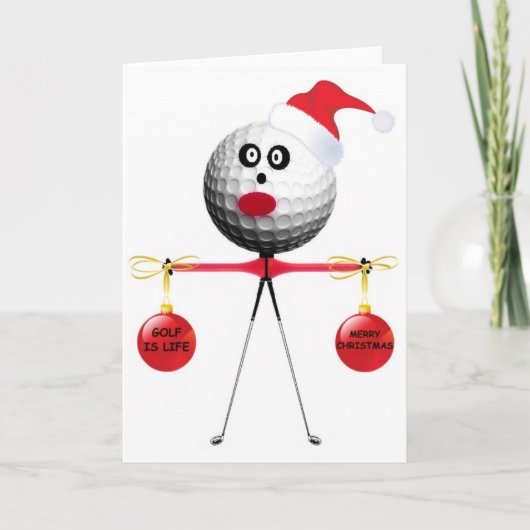 Cartes Pour Fêtes Annuelles Golf Christmas (Devant)