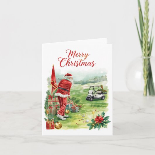 Cartes Pour Fêtes Annuelles Golf Christmas  Let’s Par tee with Santa Claus   (Devant)