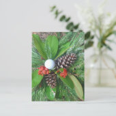 Cartes Pour Fêtes Annuelles Golf cônes de pin et verdure Noël (Debout devant)