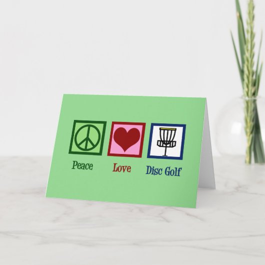 Cartes Pour Fêtes Annuelles Golf de disque d'amour de paix (Devant)