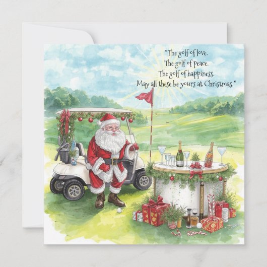 Cartes Pour Fêtes Annuelles Golf de Noël (Devant)