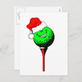 Cartes Pour Fêtes Annuelles Golf de Noël (Devant / Derrière)