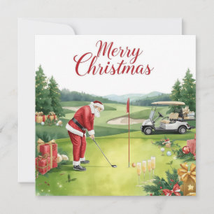 Cartes Pour Fêtes Annuelles Golf de Noël  Allons faire un Par-tée avec le Père