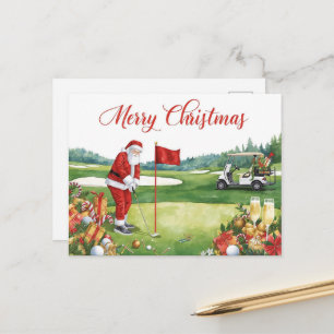 Cartes Pour Fêtes Annuelles Golf de Noël  Faisons un Par avec le Père Noël  