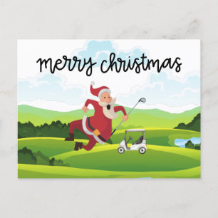 Cartes Pour Fêtes Annuelles Golf et Santa Claus pour Noël