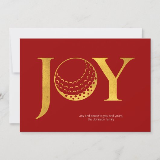 Cartes Pour Fêtes Annuelles Golf Joy & Peace Red Flat Christmas (Devant)