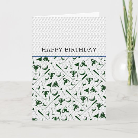 Cartes Pour Fêtes Annuelles Golf Joyeux Anniversaire Ajouter un message (Devant)