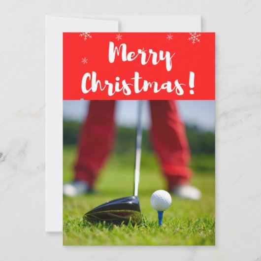 Cartes Pour Fêtes Annuelles Golf Joyeux Noël à Golfer Golf sur vert (Devant)