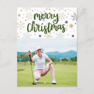 Cartes Pour Fêtes Annuelles Golf Joyeux Noël avec votre propre photo Holiday C