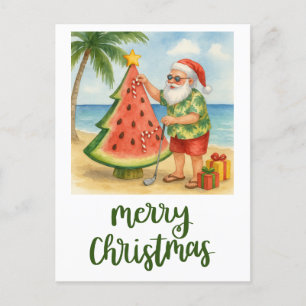 Cartes Pour Fêtes Annuelles Golf Joyeux Noël Père Noël Golfer Beach thème