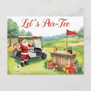 Cartes Pour Fêtes Annuelles Golf Let's Par tee golf Party de NOËL avec le Père