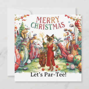 Cartes Pour Fêtes Annuelles Golf Let's Par Tee Noël Party pour Golfer