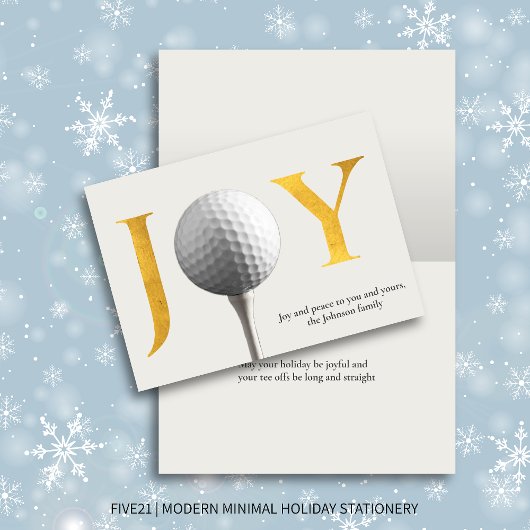 Cartes Pour Fêtes Annuelles Golf moderne Joy & Peace Folle Noël