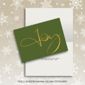 Cartes Pour Fêtes Annuelles Golf moderne Joy & Peace Green Noël plié