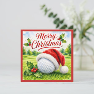 Cartes Pour Fêtes Annuelles Golf Noël avec balle de golf