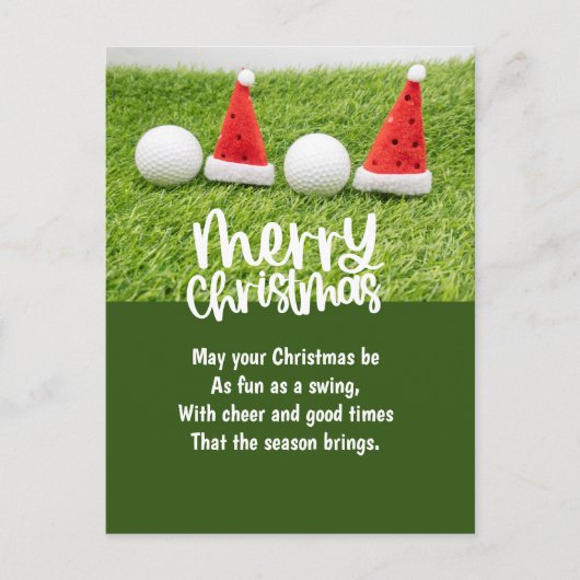 Cartes Pour Fêtes Annuelles Golf Noël avec Golf Ball (Devant)
