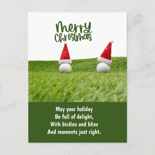 Cartes Pour Fêtes Annuelles Golf Noël avec Golf Ball (Devant)