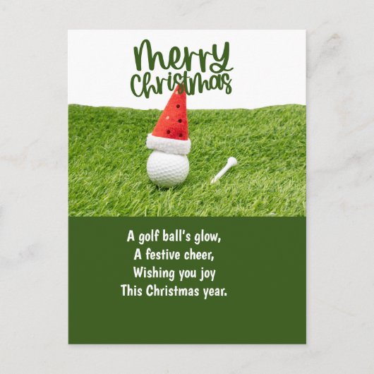 Cartes Pour Fêtes Annuelles Golf Noël avec Golf Ball (Devant)