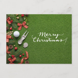 Cartes Pour Fêtes Annuelles Golf Noël sur le green de putting Joyeux Noël