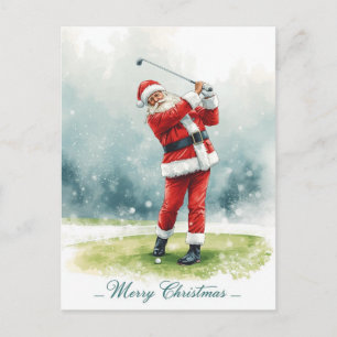 Cartes Pour Fêtes Annuelles Golf Noël thème d'hiver pour golfeur sur le parcou