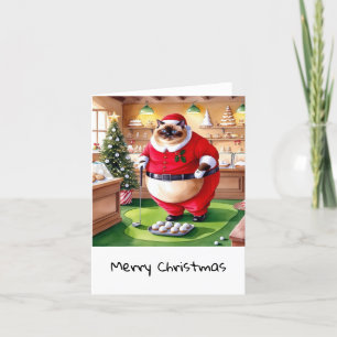 Cartes Pour Fêtes Annuelles Golf Noël thème pour Amoureux des chats Golfer